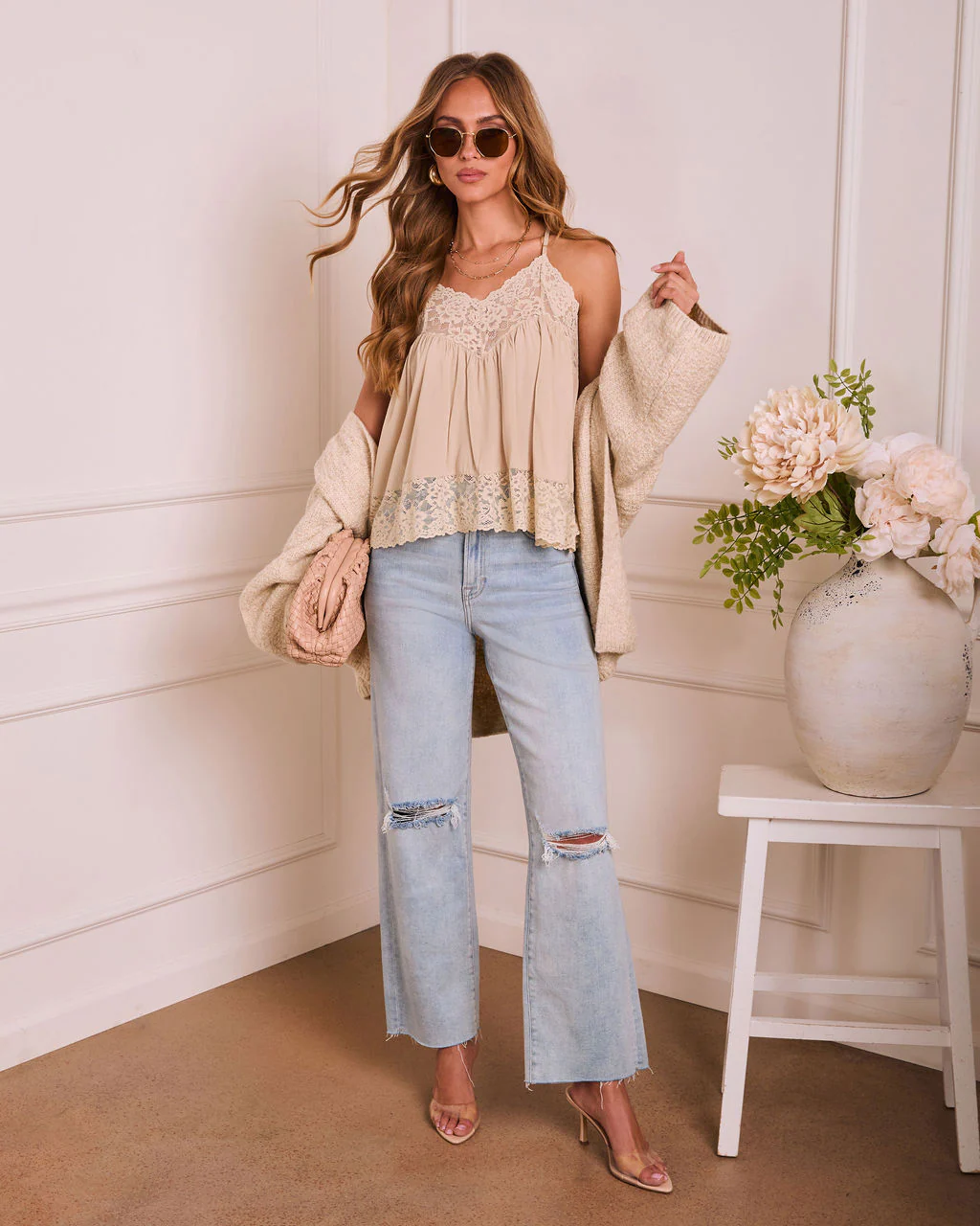 Late Morning Lace Trim Tank - Image 2