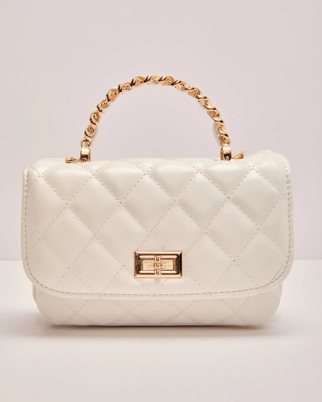 Laura Quilted Vegan Leather Top Handle Bag - Image 7