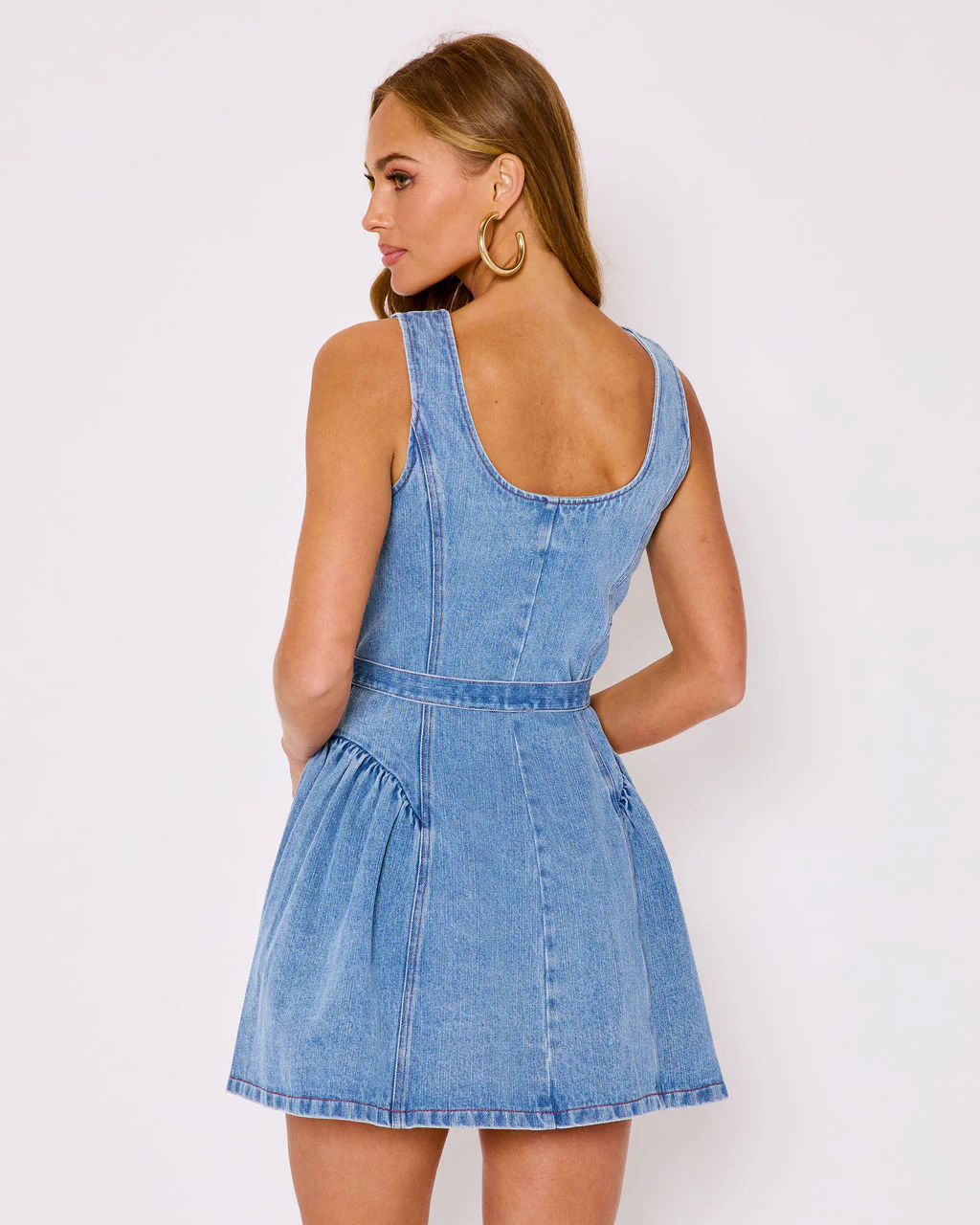 Laureline Belted Denim Mini Dress - Image 4