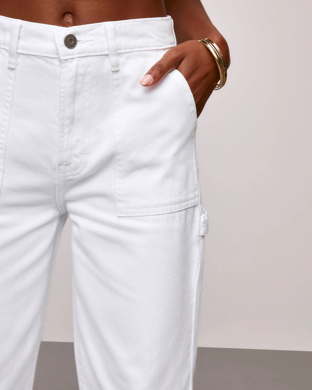 Laurent High Waisted Carpenter Wide Leg Jeans - Image 13