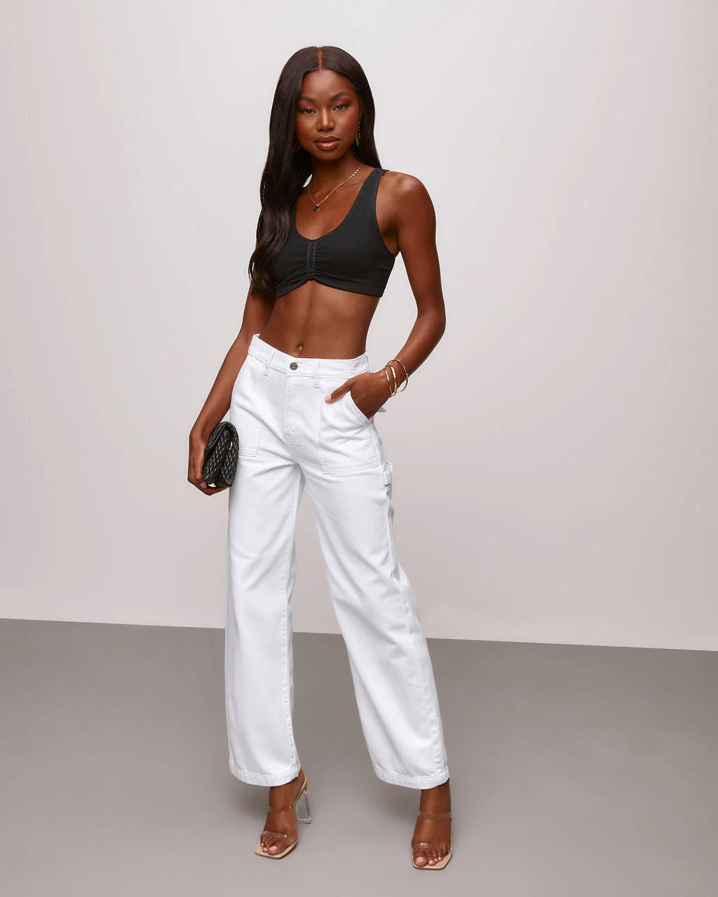 Laurent High Waisted Carpenter Wide Leg Jeans - Image 14
