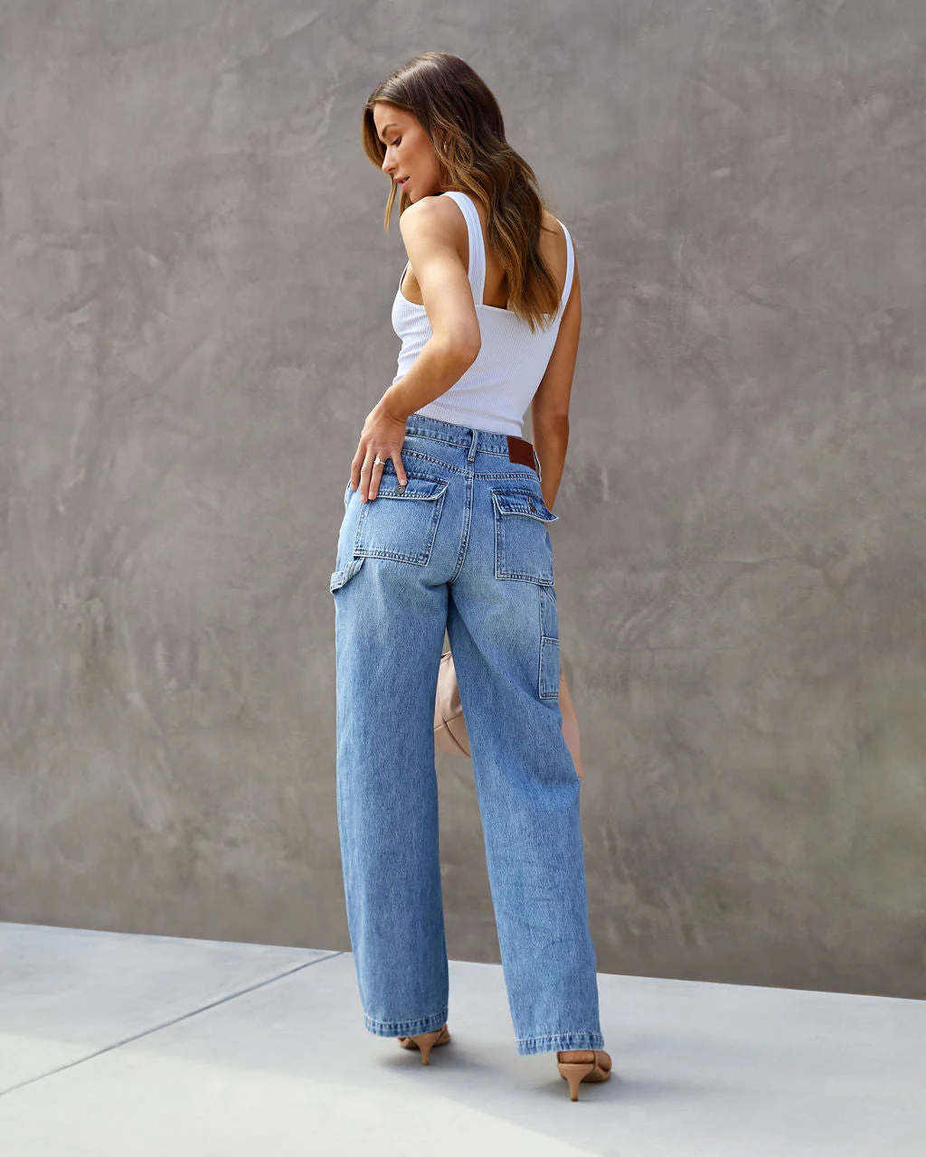 Laurent High Waisted Carpenter Wide Leg Jeans - Image 6