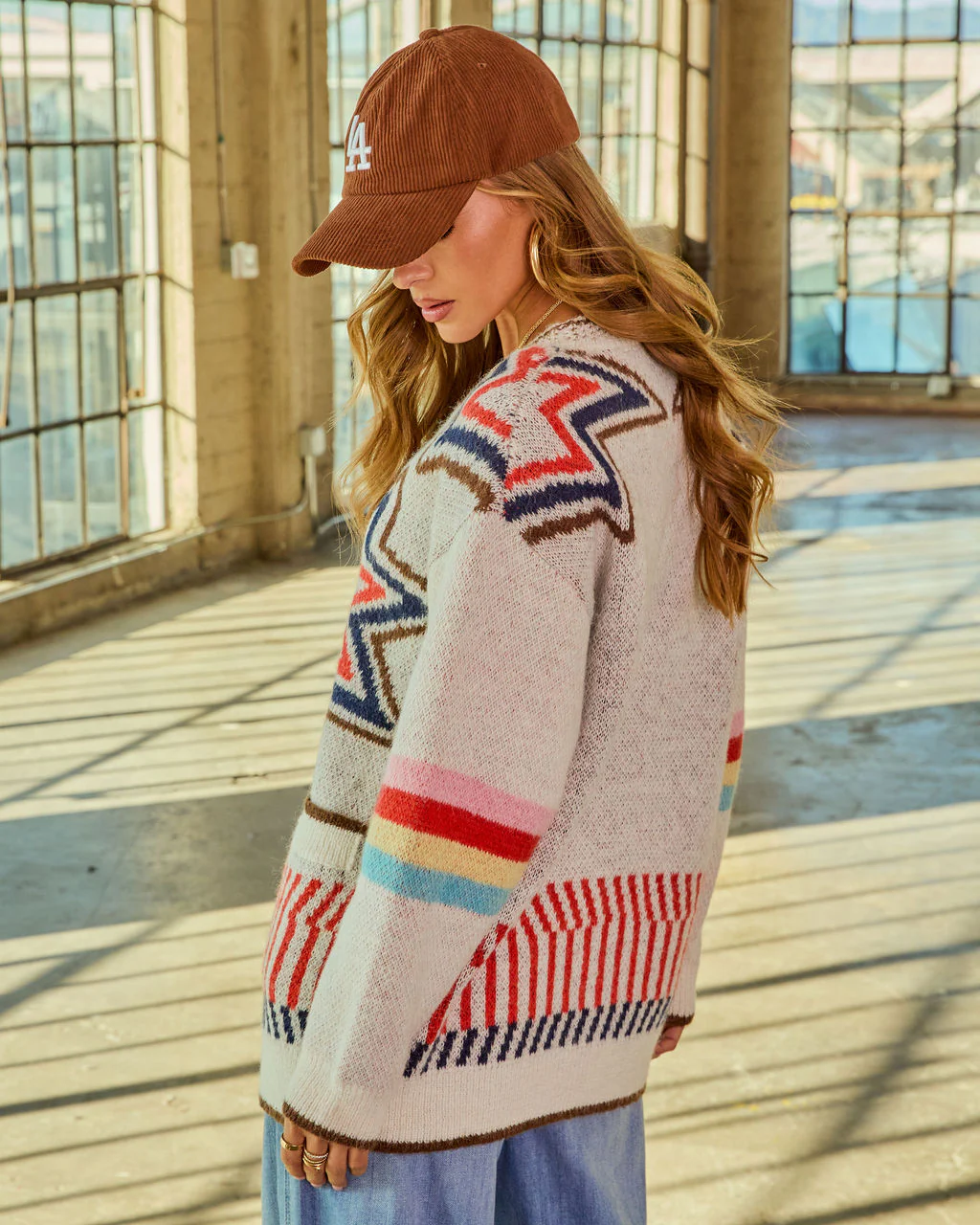 Layered Ease Abstract Knit Cardigan - Image 4