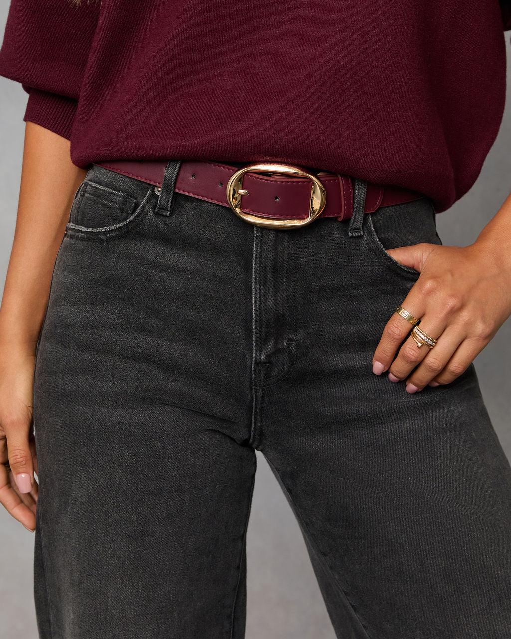 Autria Leather Oval Buckle Belt - Image 2