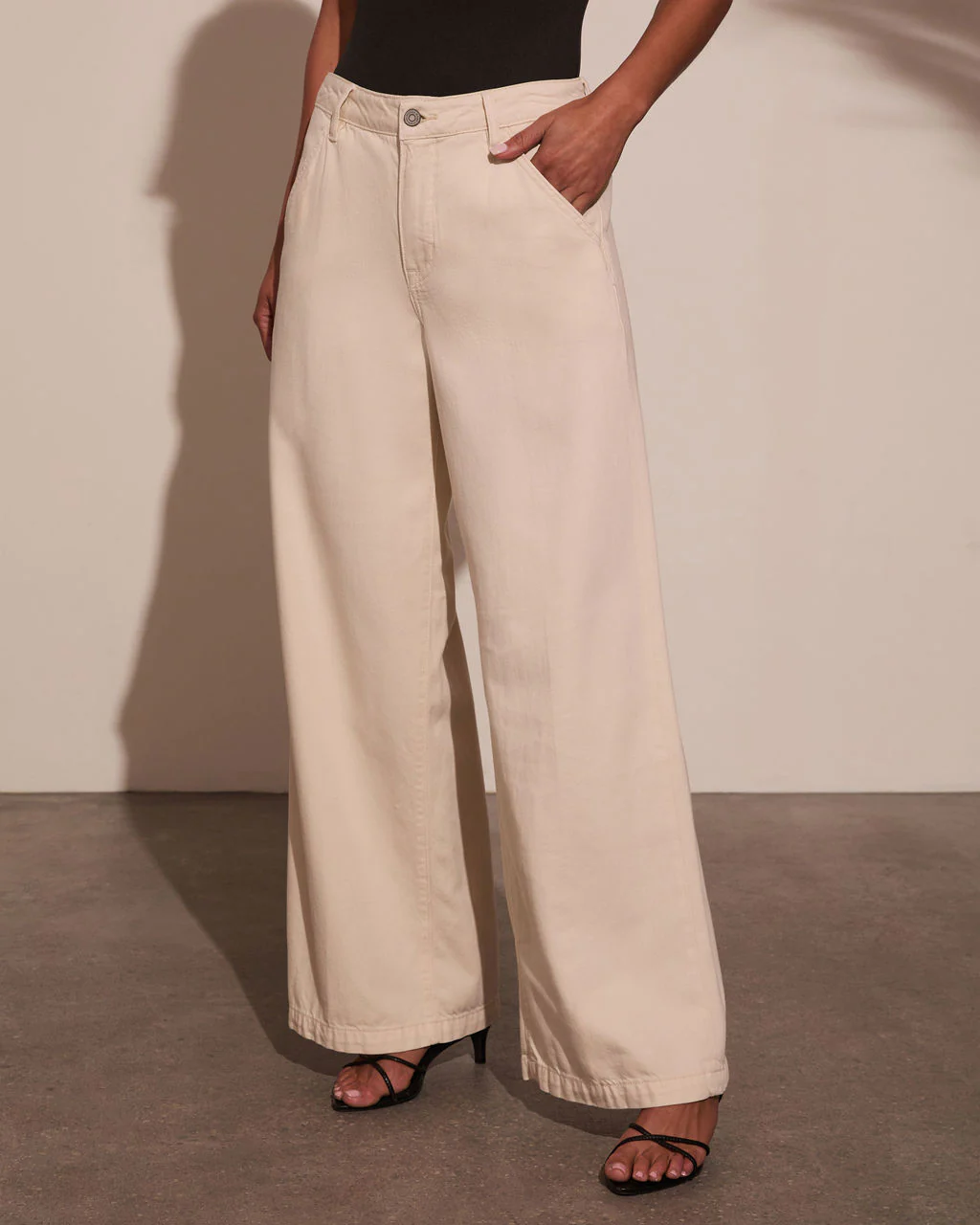 Leema Stretch High Rise Wide Leg Twill Jeans - Image 3