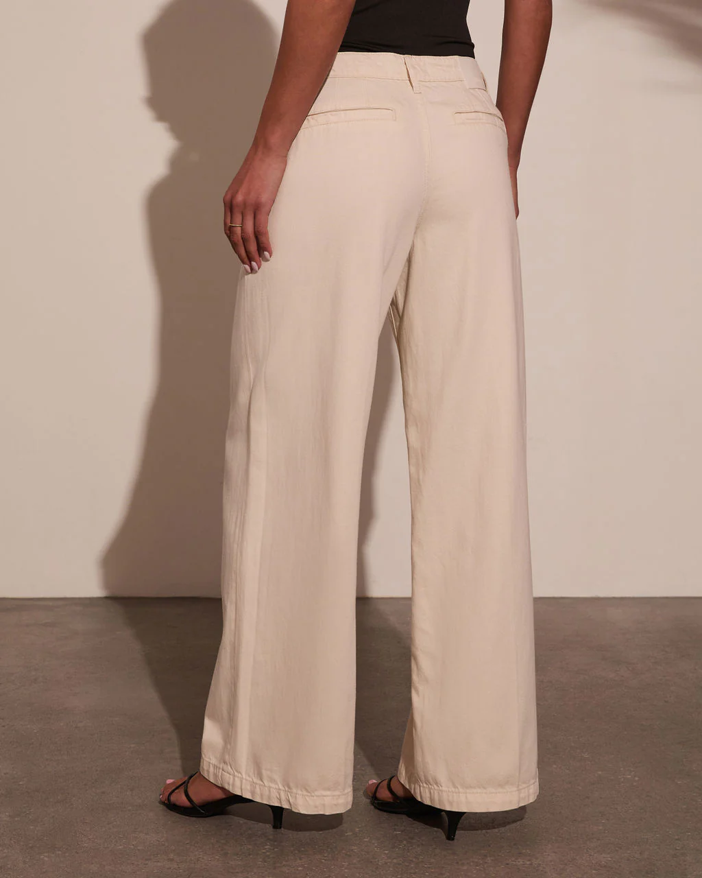 Leema Stretch High Rise Wide Leg Twill Jeans - Image 4