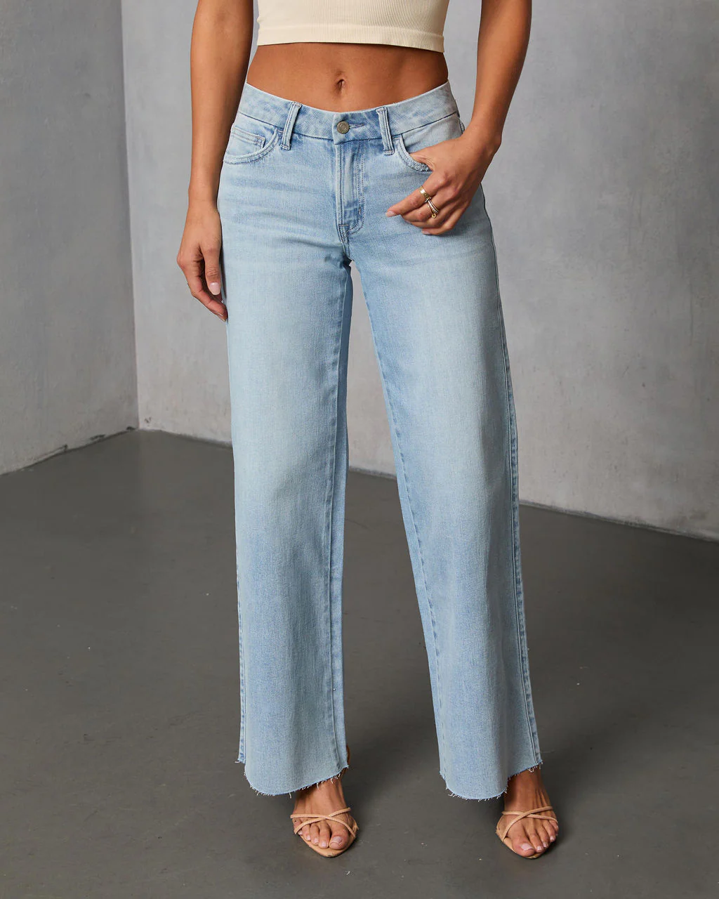 Lejer Stretch Mid Rise Straight Leg Jeans - Image 2