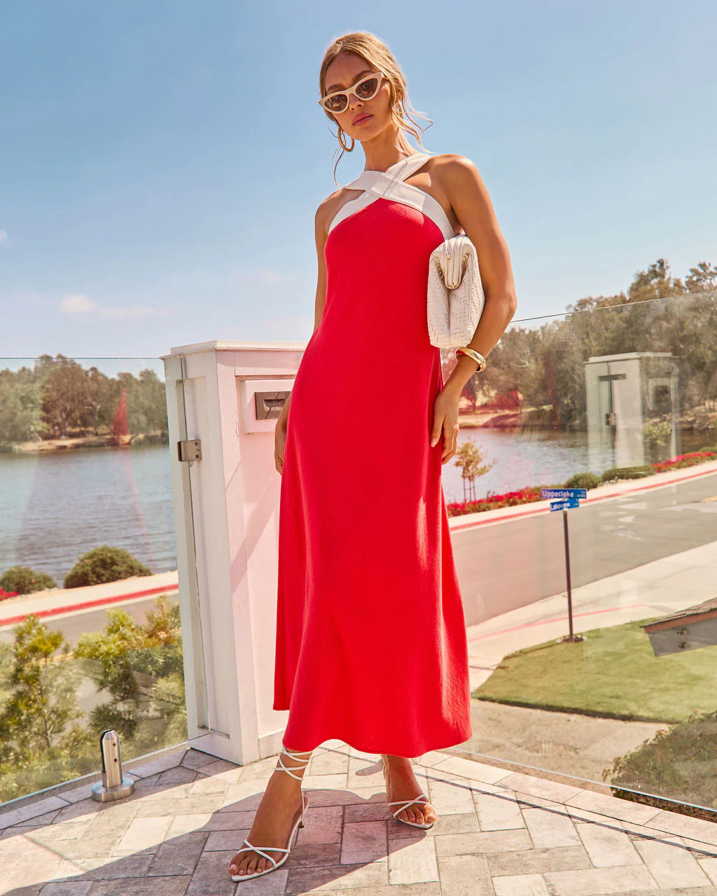 Lelanie Color Block Linen Blend Maxi Dress - Image 3