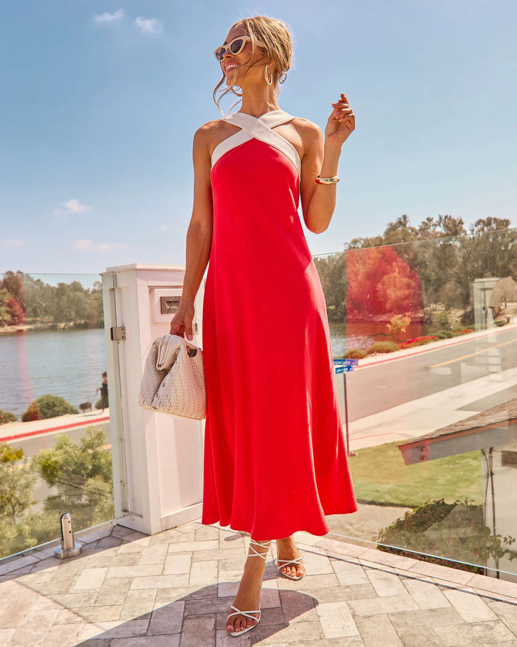 Lelanie Color Block Linen Blend Maxi Dress - Image 6