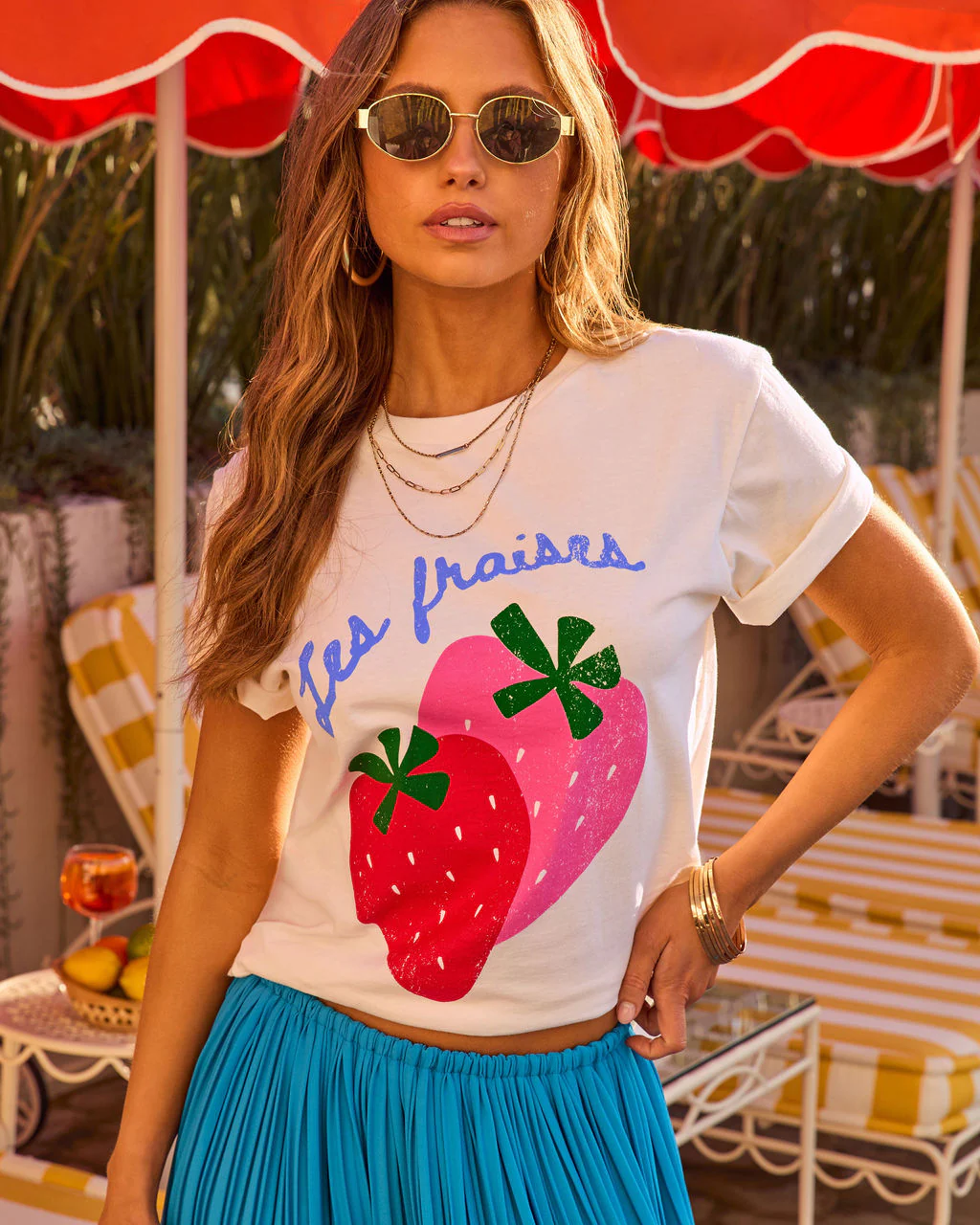 Les Fraises Strawberry Short Sleeve Graphic Tee - Image 6