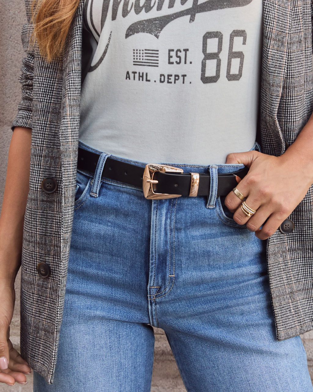 Lessette Leather Metal Buckle Belt - Image 4