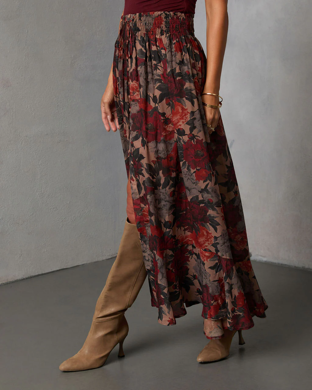 Levvie Front Tie Maxi Skirt - Image 3