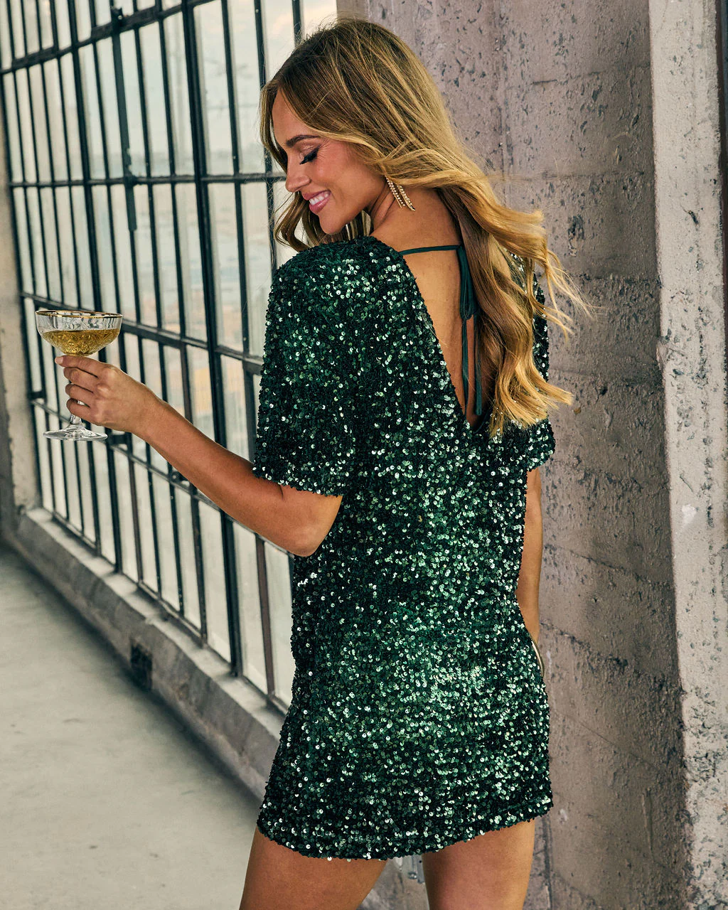 Light The Night Sequin Mini Shirt Dress - Image 4
