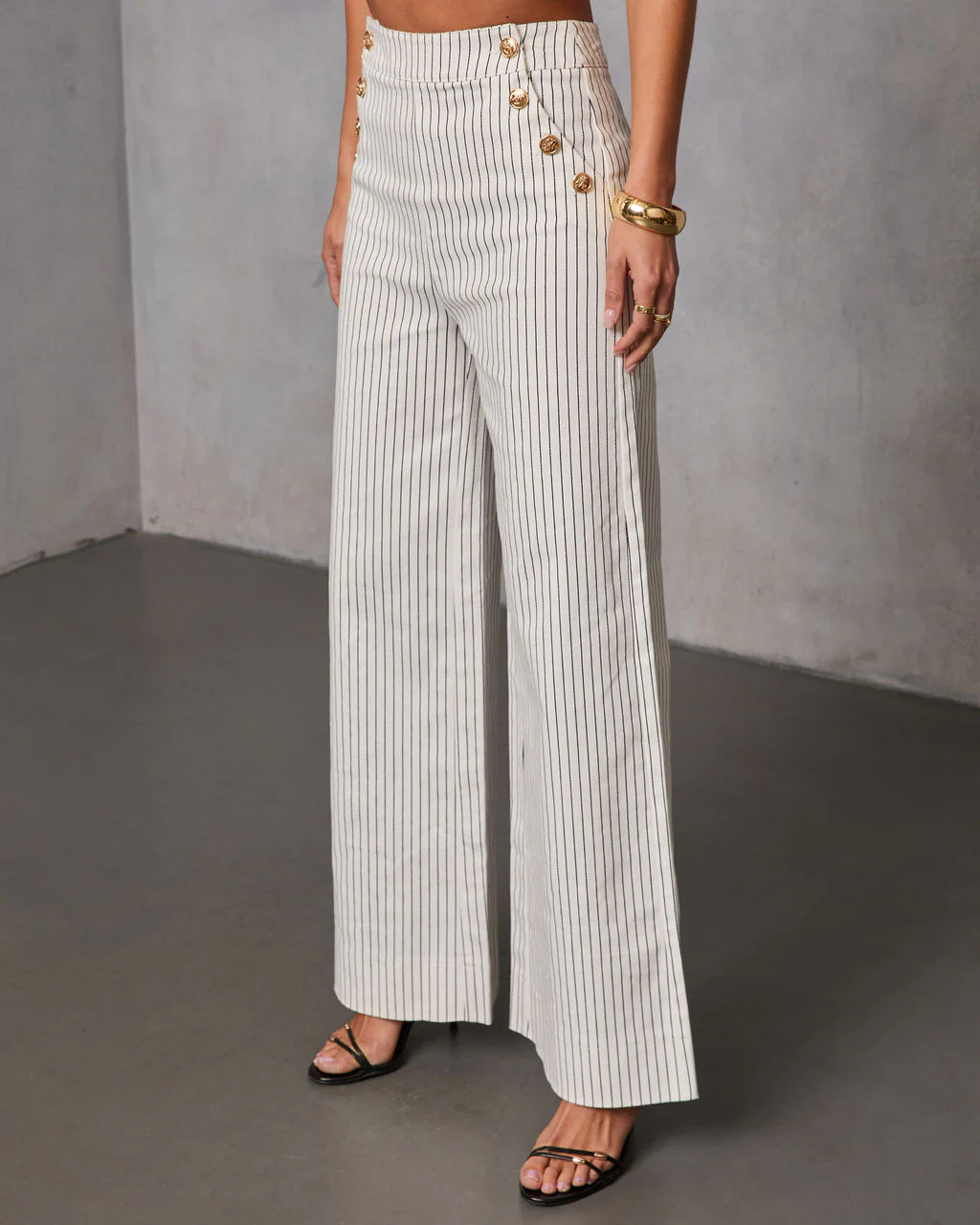 Light Touch Pinstripe Wide Leg Pants - Image 3