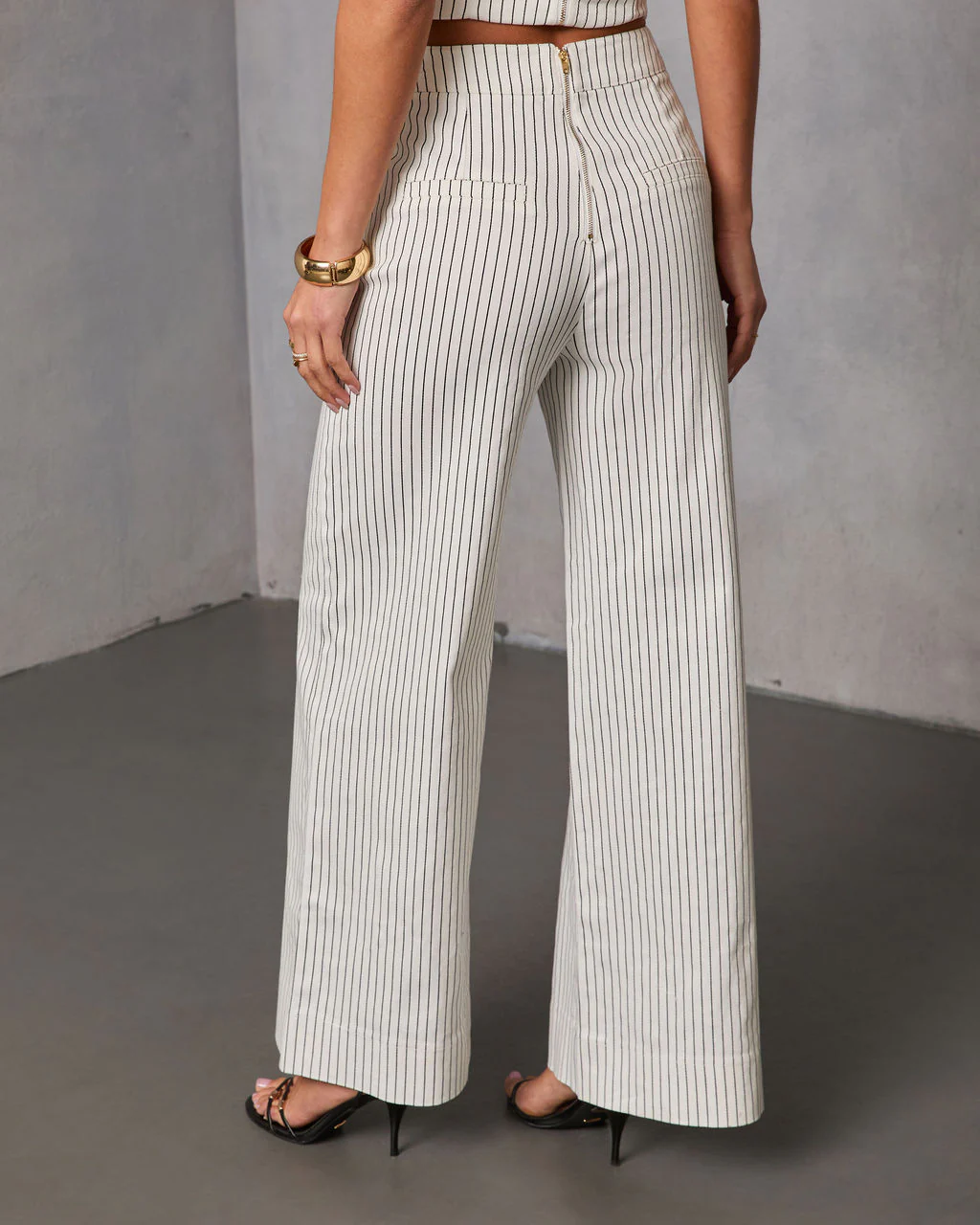 Light Touch Pinstripe Wide Leg Pants - Image 4