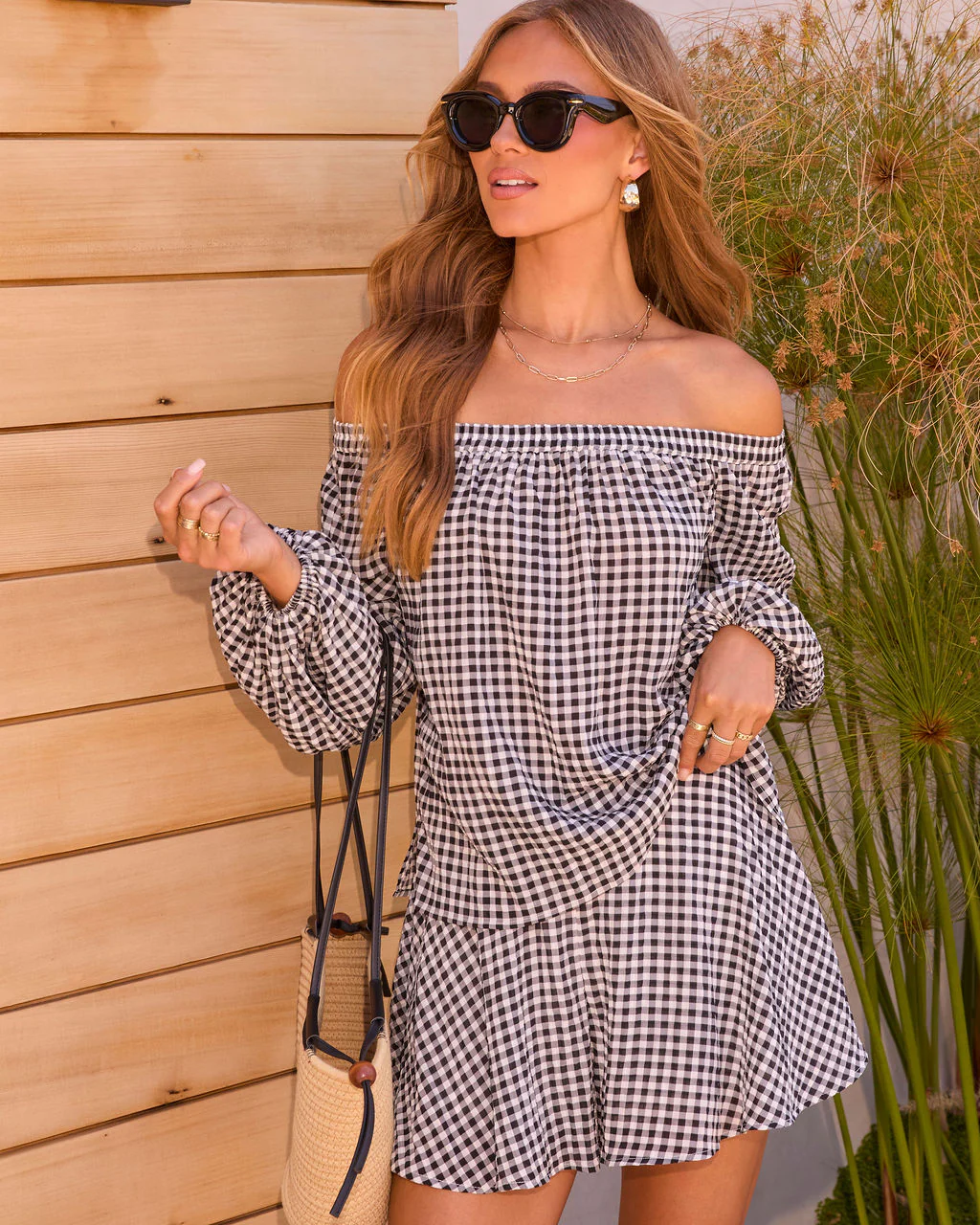 Liliannie Off The Shoulder Gingham Top - Image 3