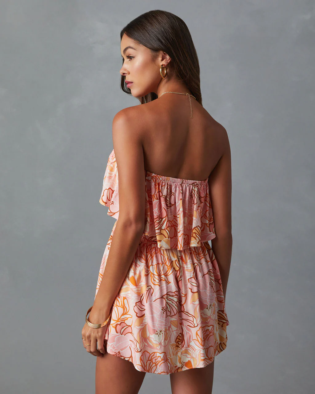 Lilly Floral Smocked Strapless Romper - Image 10