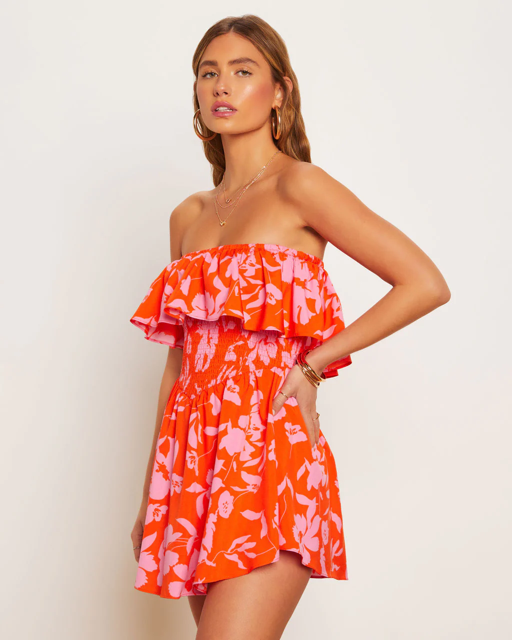 Lilly Floral Smocked Strapless Romper - Image 17
