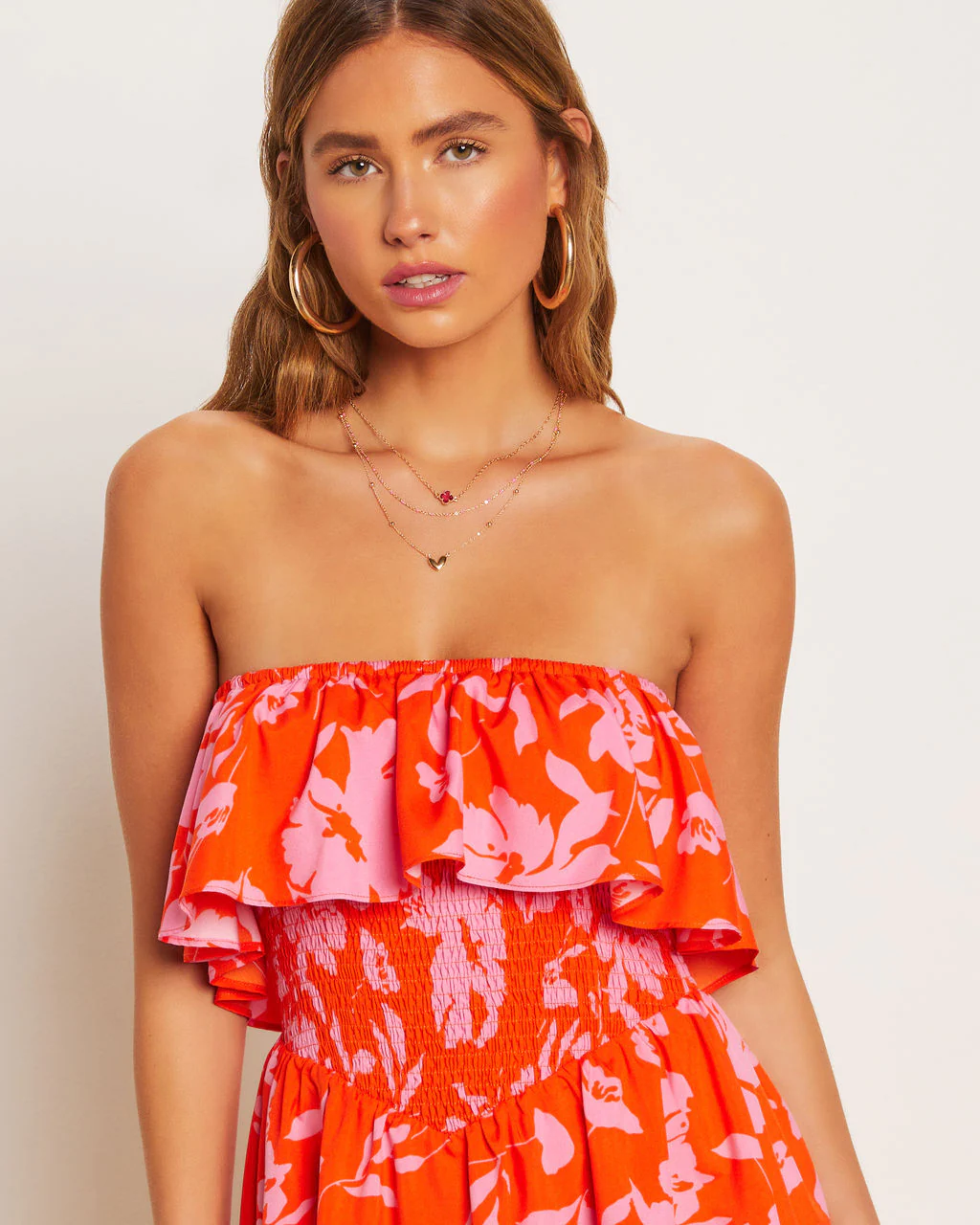 Lilly Floral Smocked Strapless Romper - Image 20