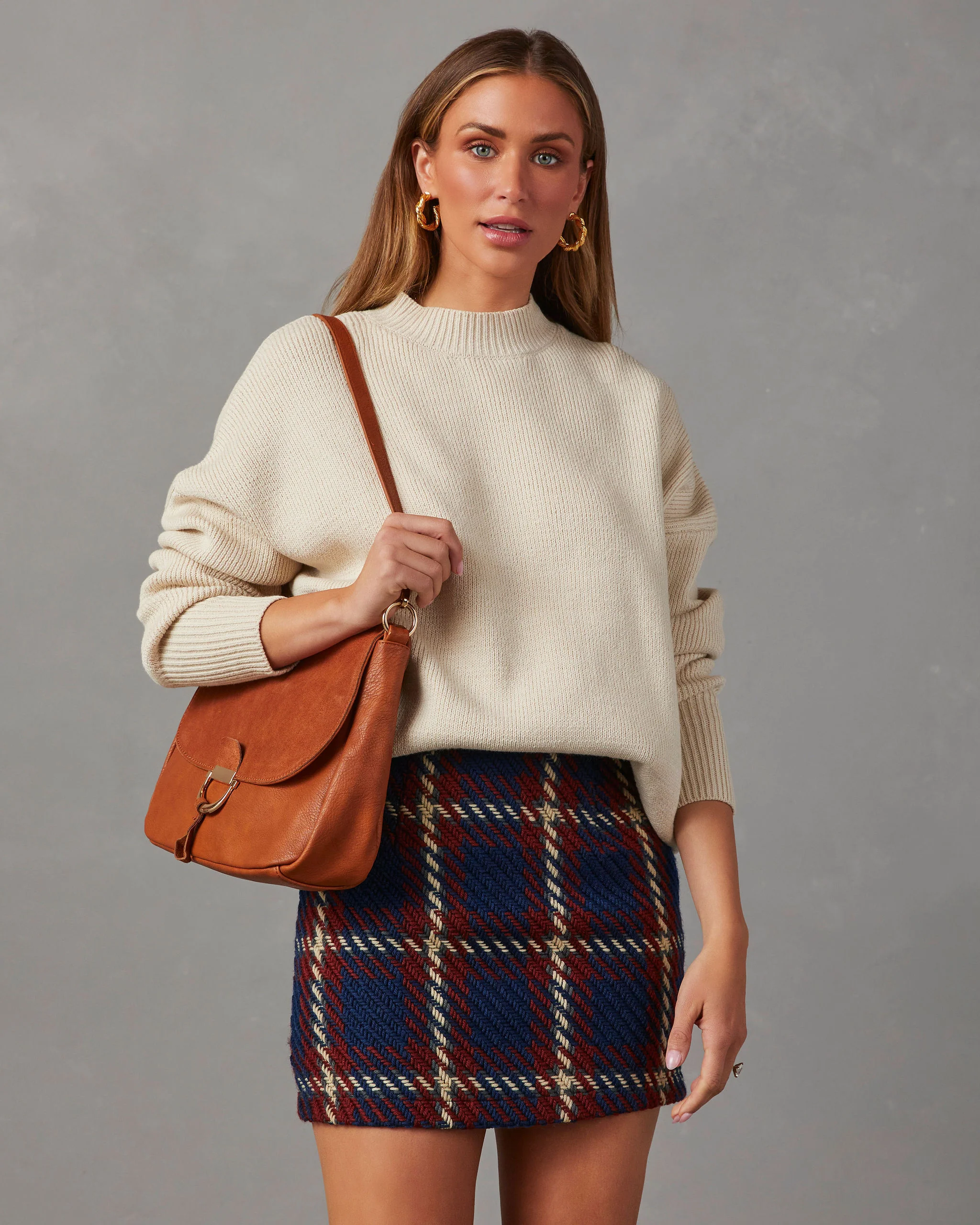 Linden Plaid Knitted Mini Skirt - Image 5