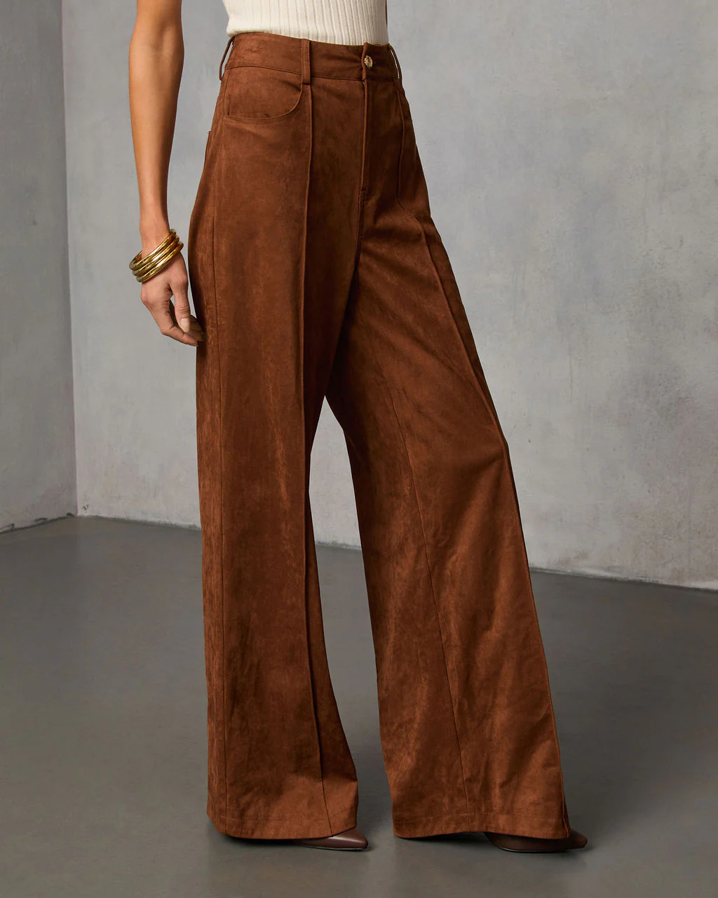 Lioren Suede Flare Pants - Image 3
