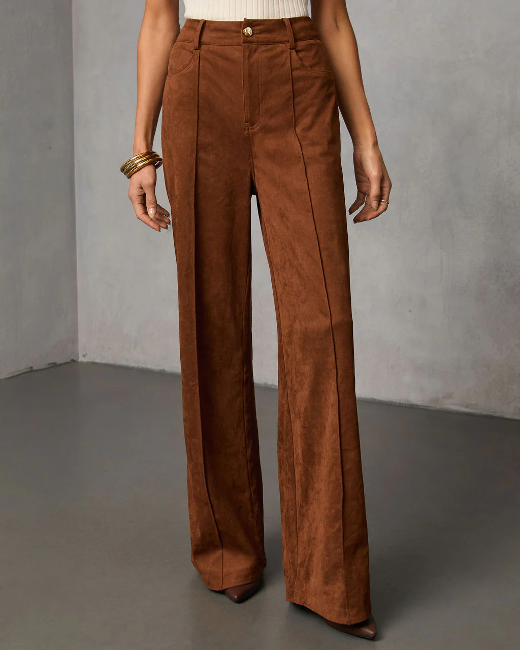 Lioren Suede Flare Pants - Image 5