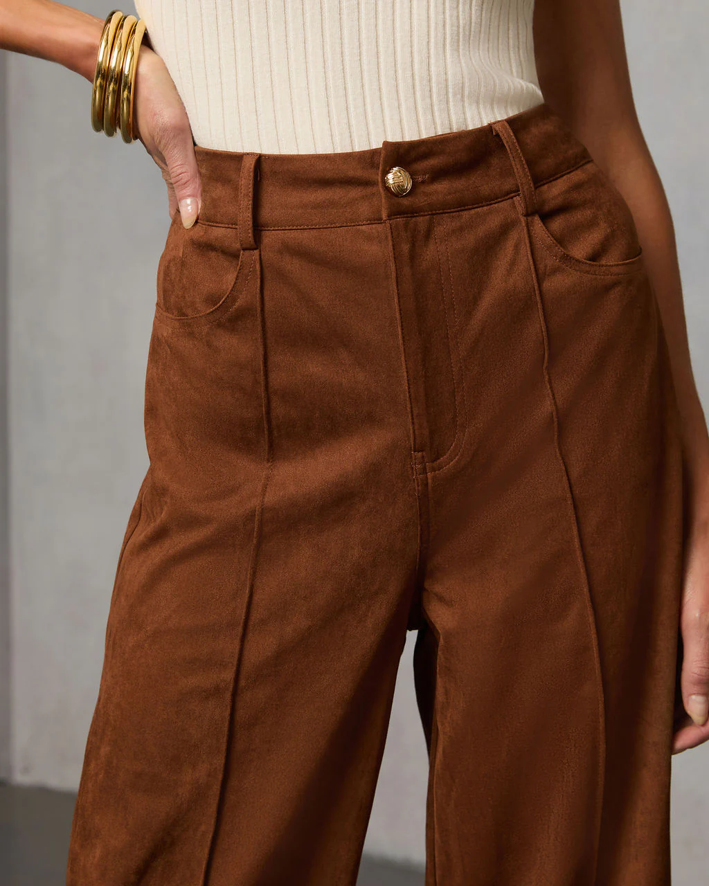 Lioren Suede Flare Pants - Image 6