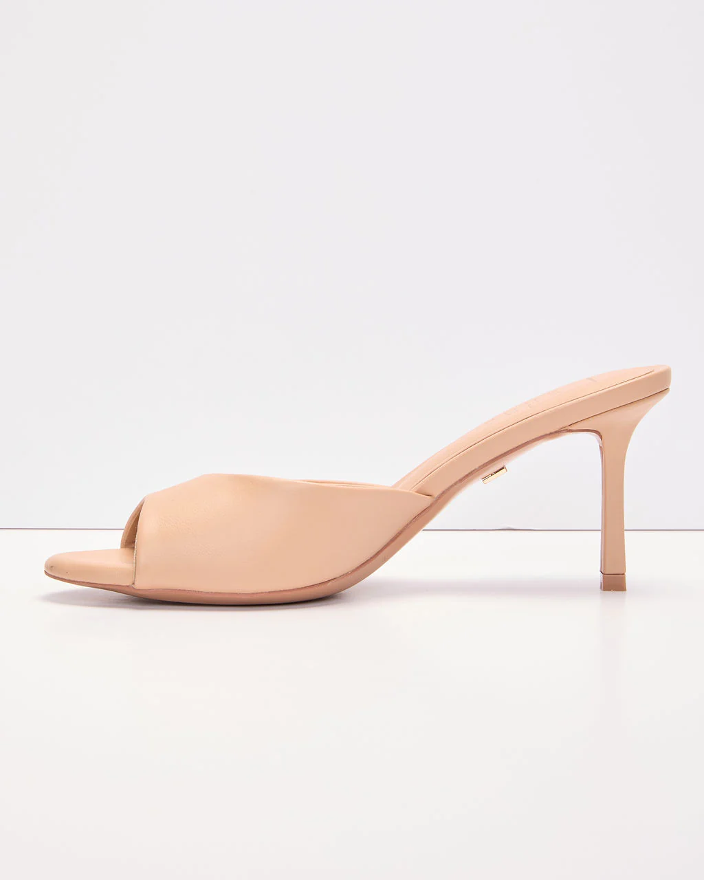 Liorra Vegan Leather Heeled Peep Toe Mules - Image 11