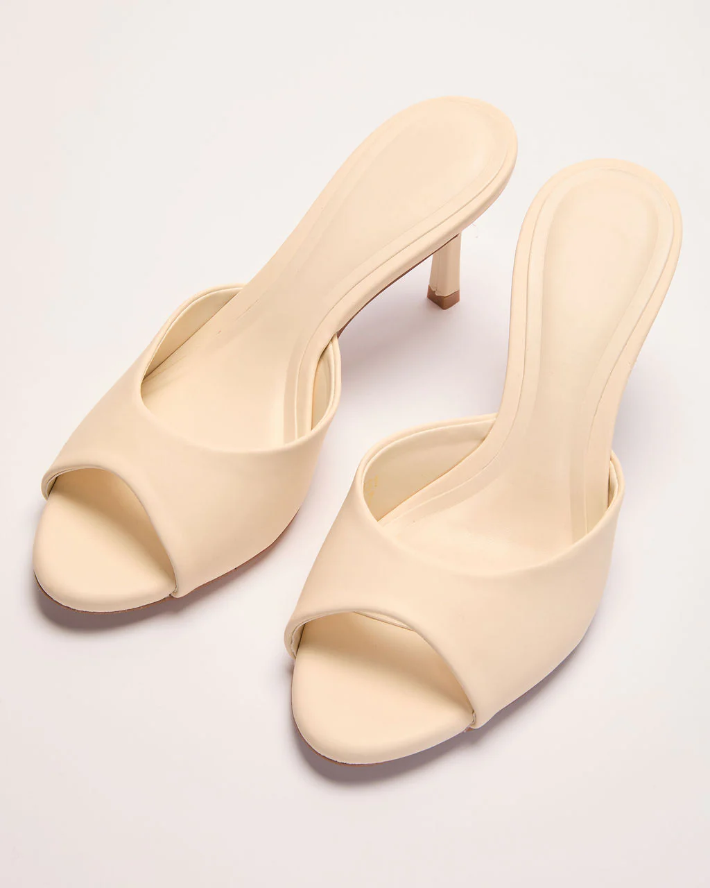 Liorra Vegan Leather Heeled Peep Toe Mules - Image 14