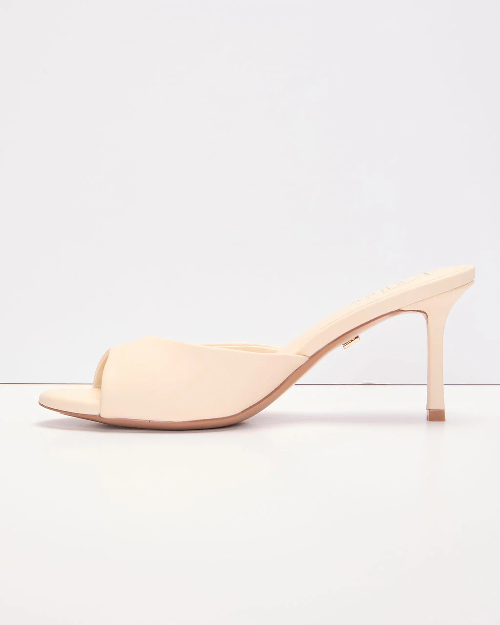Liorra Vegan Leather Heeled Peep Toe Mules - Image 15