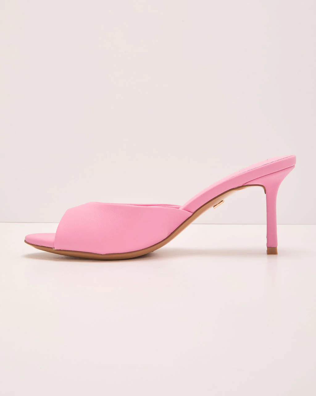 Liorra Vegan Leather Heeled Peep Toe Mules - Image 3