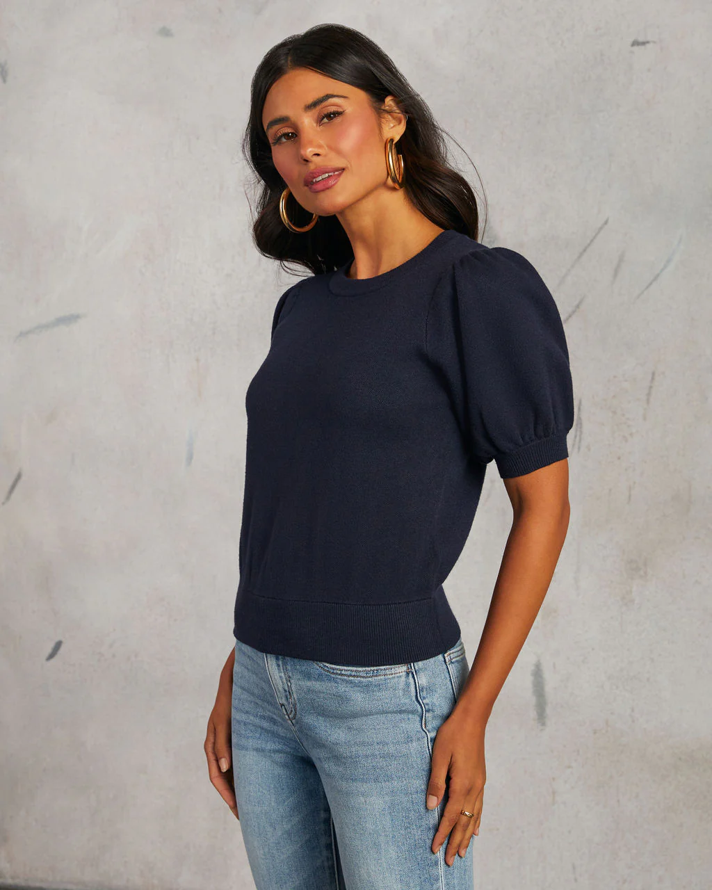 Livia Puff Sleeve Knit Sweater Top - Image 15