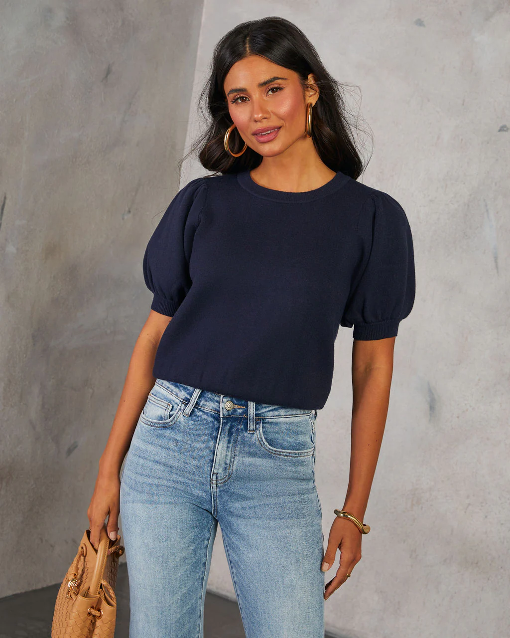 Livia Puff Sleeve Knit Sweater Top - Image 18