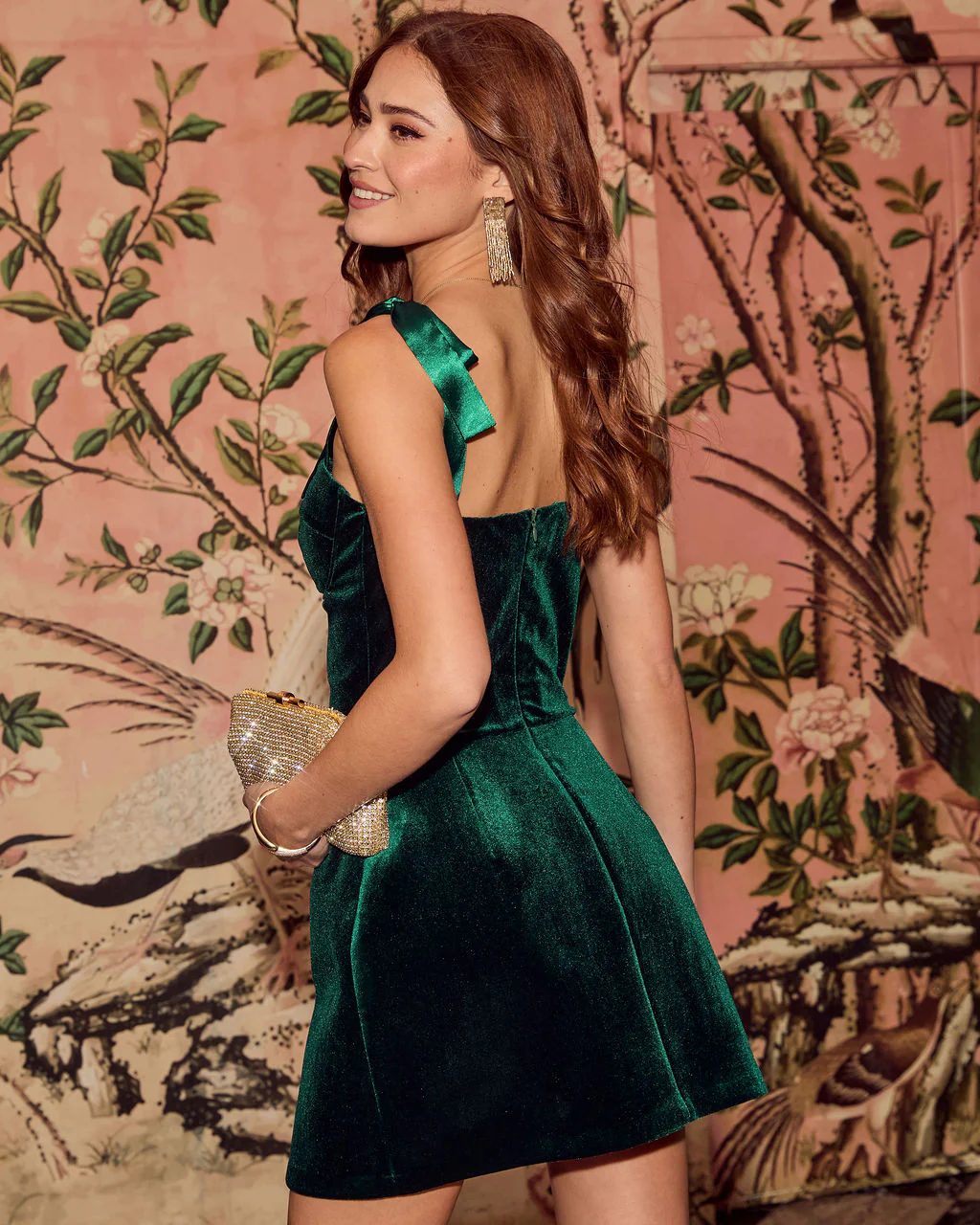 Logan Velvet Corseted Mini Dress - Image 4