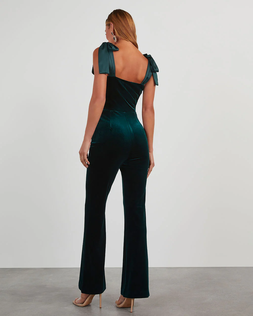 Logan Velvet Shoulder Tie Jumpsuit - Image 4