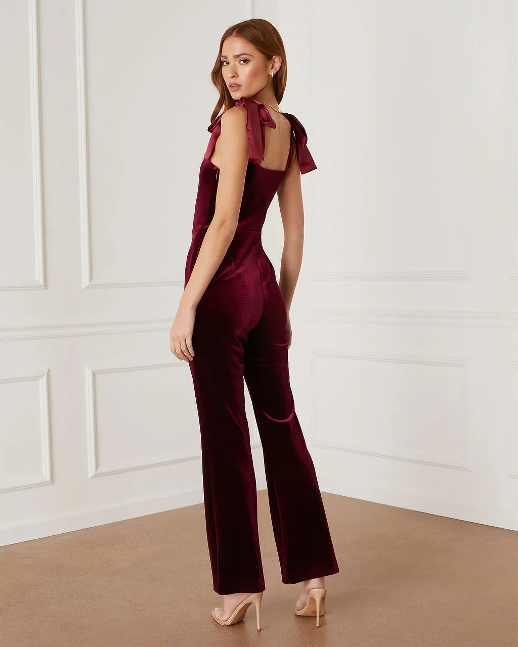 Logan Velvet Shoulder Tie Jumpsuit - Image 9