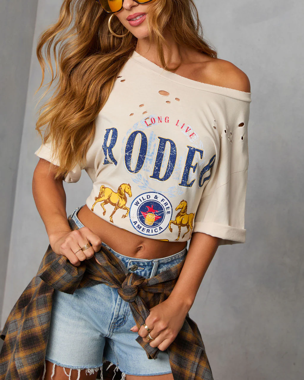 Long Live Rodeo Distressed Oversized Graphic Tee - Image 5