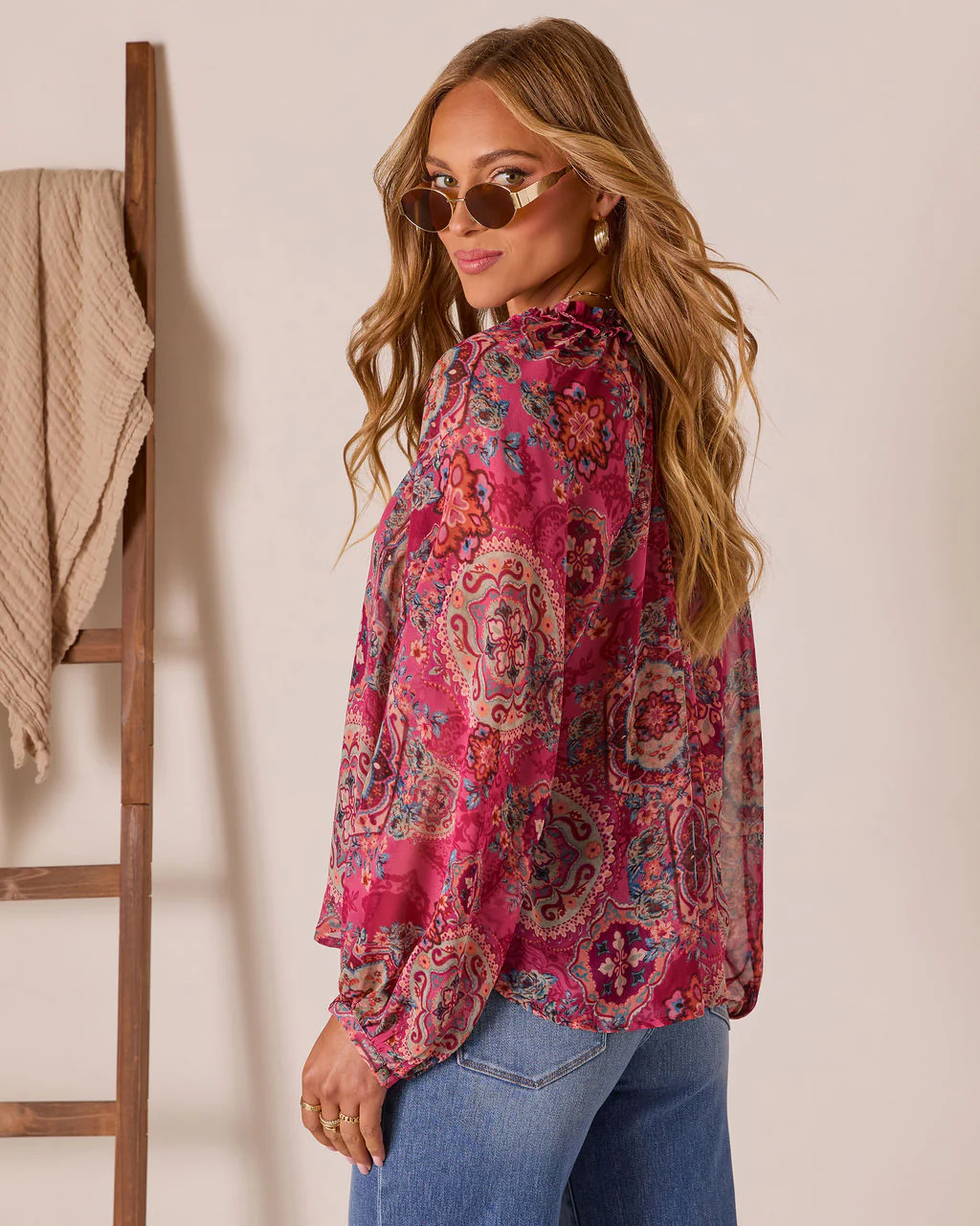 Tide Folk Peasant Boho Top - Image 4