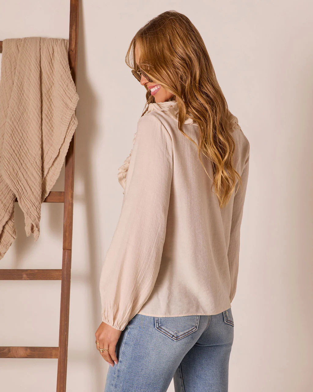 Lorenna Ruffle Peasant Top - Image 4
