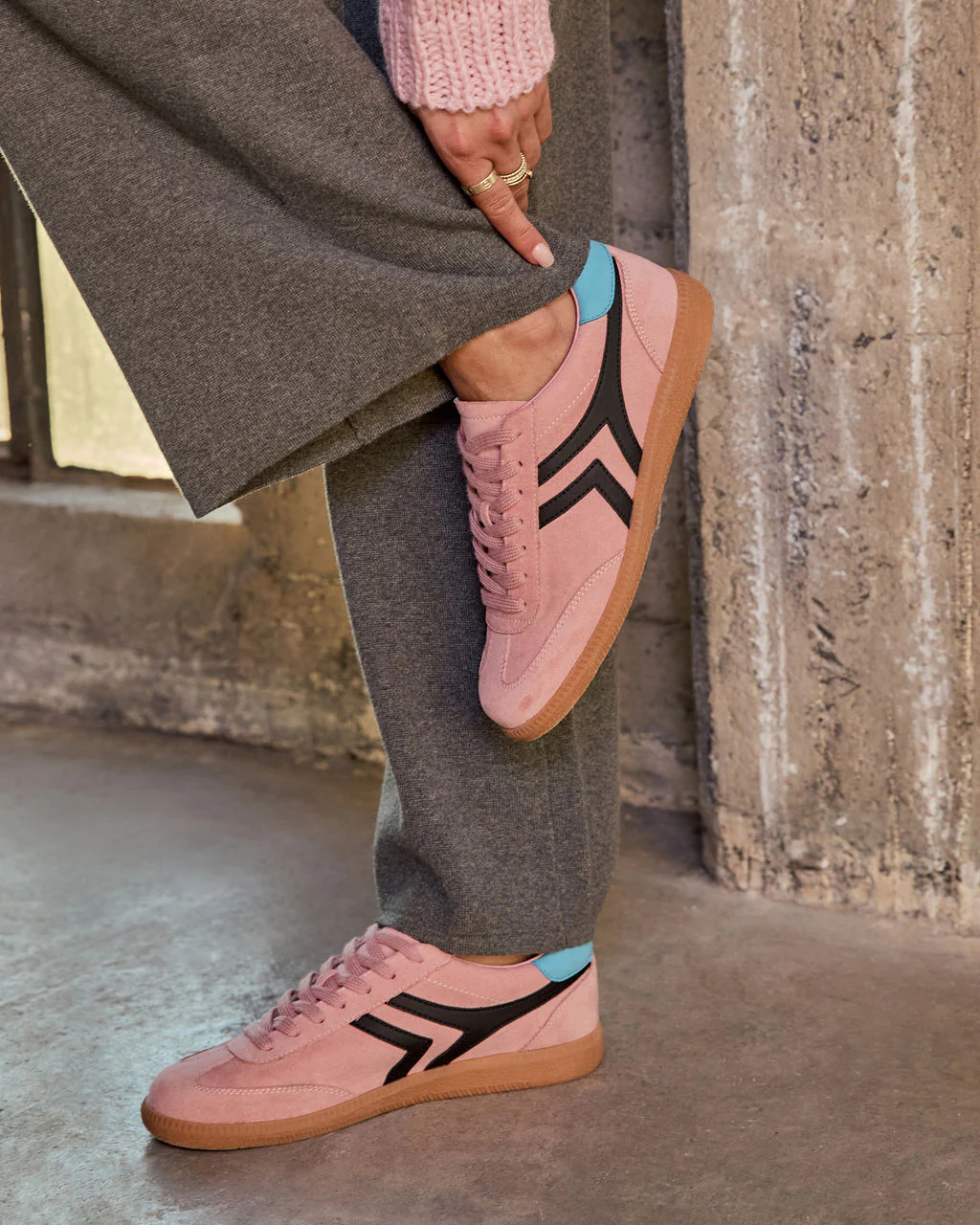 Lorilai Faux Suede Lace Up Sneakers - Image 3