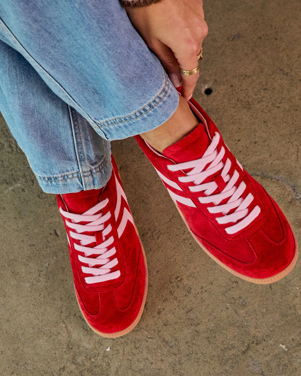 Lorilai Faux Suede Lace Up Sneakers - Image 7