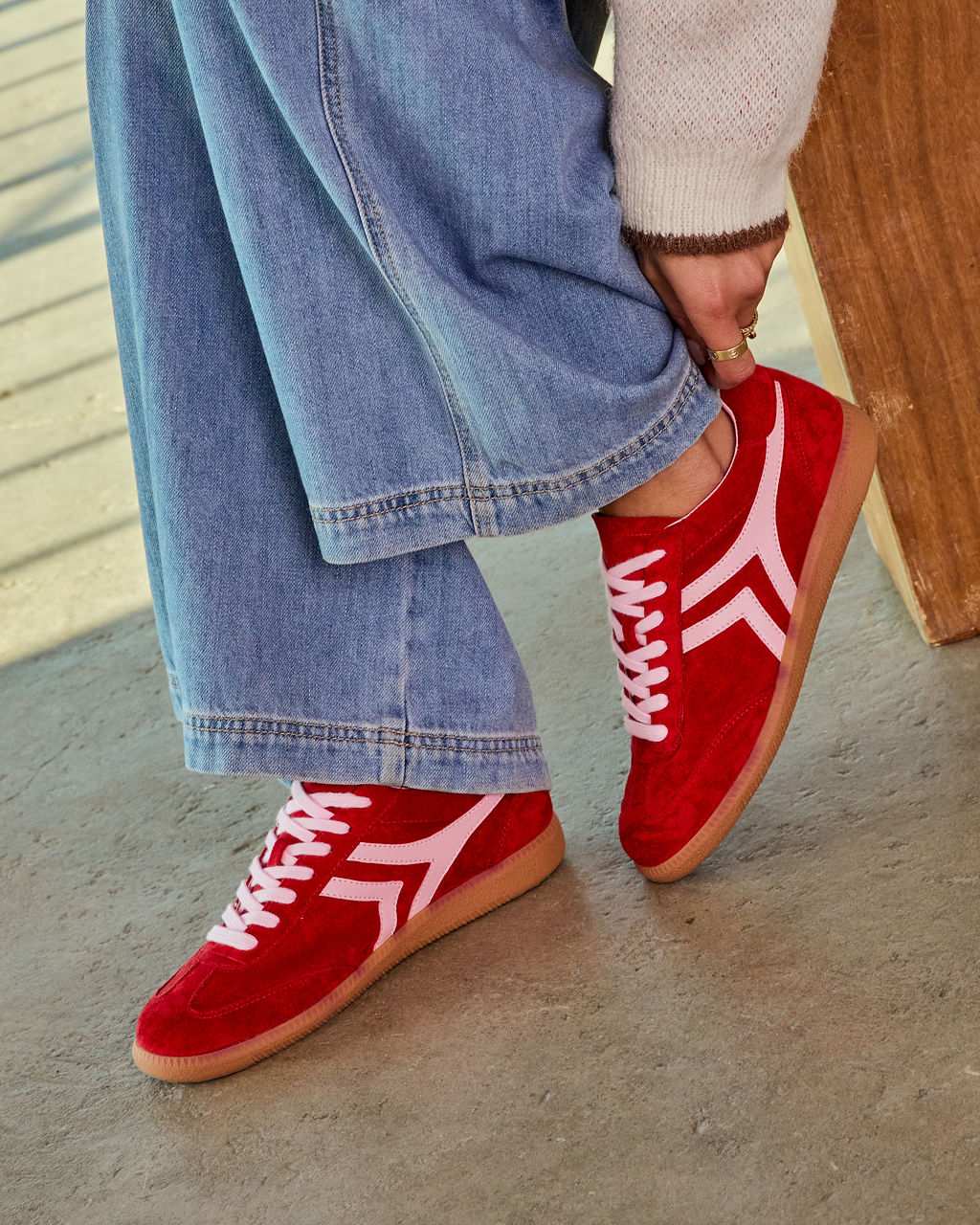Lorilai Faux Suede Lace Up Sneakers - Image 8