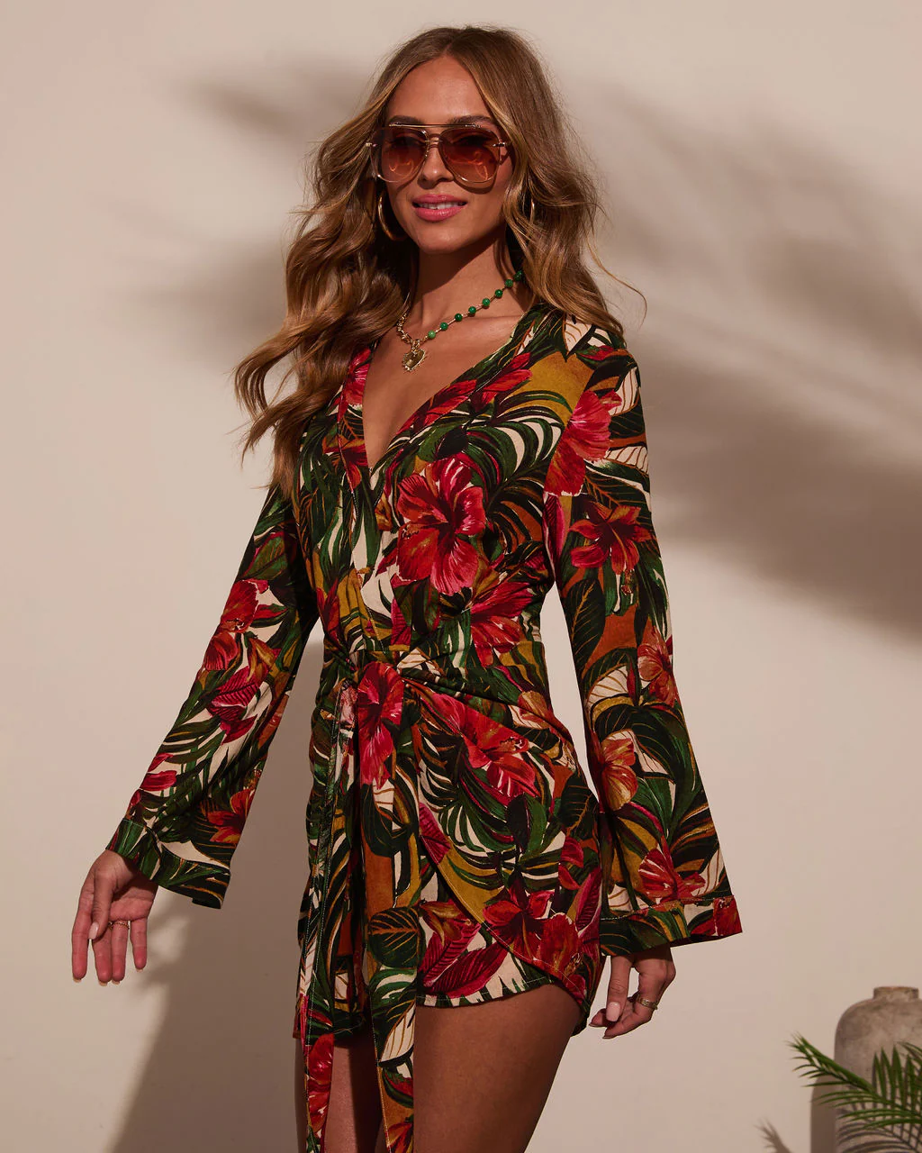 Lost In The Tropics Wrap Mini Dress - Image 3