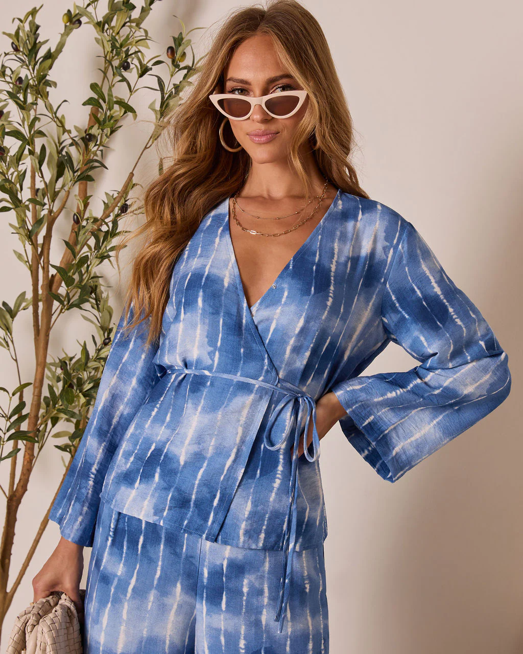 Loulen Striped Tie Dye Wrap Top - Image 6
