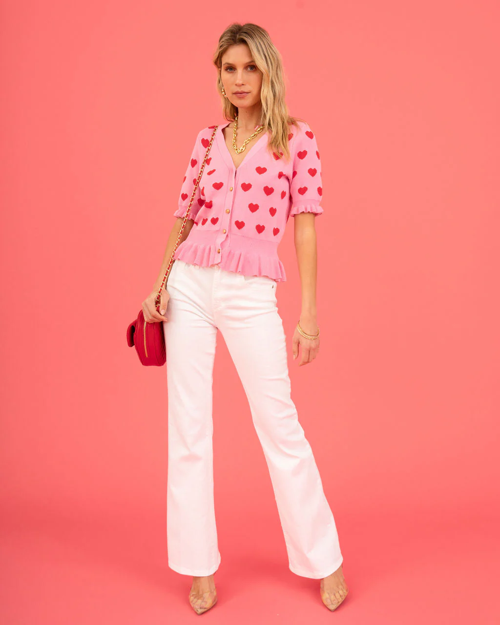 Love Like This Knit Heart Peplum Sweater Top - Image 9