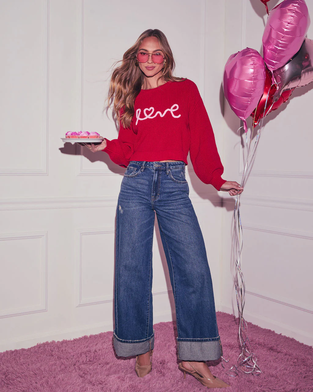 Love Script Graphic Sweater - Image 2