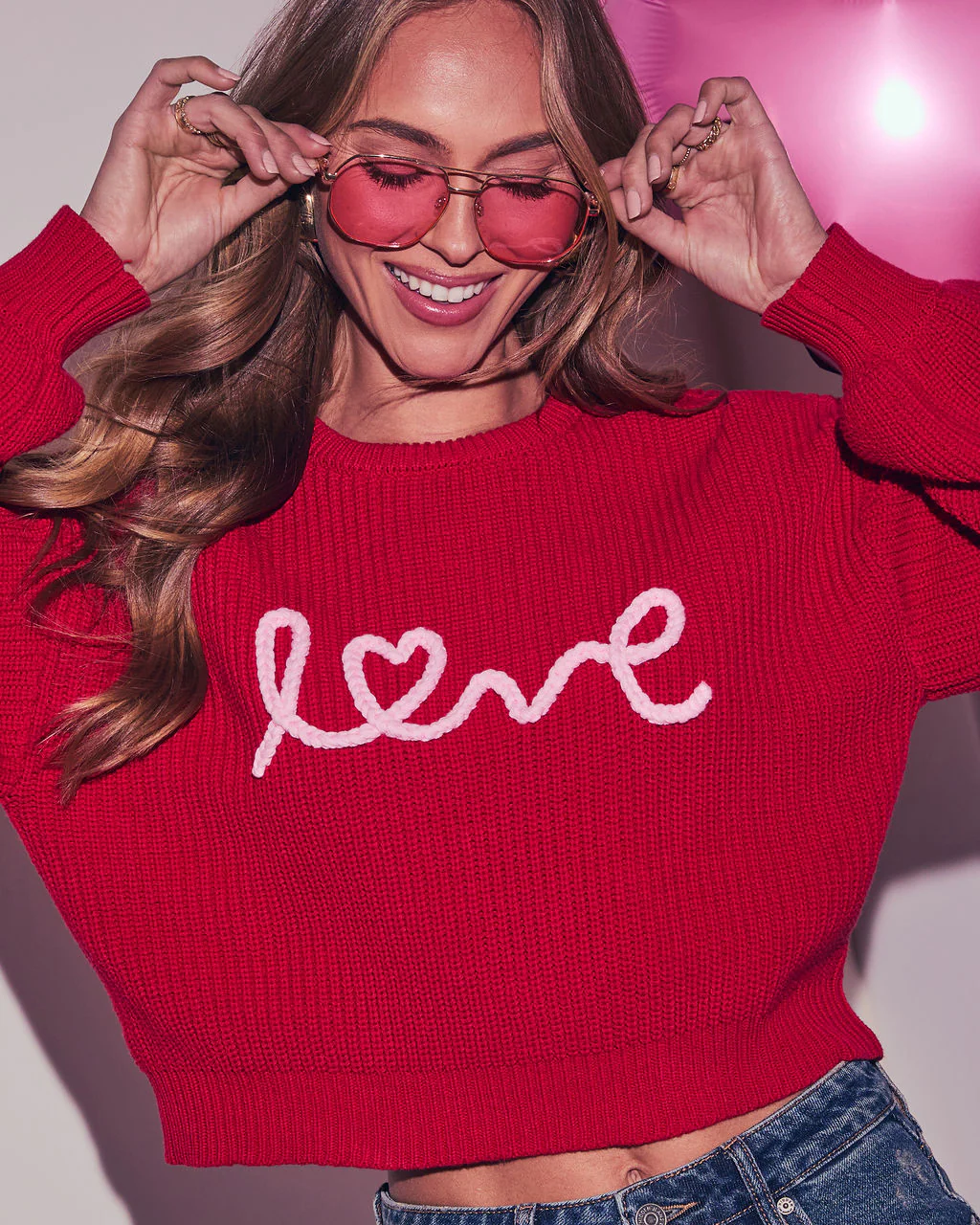 Love Script Graphic Sweater - Image 6