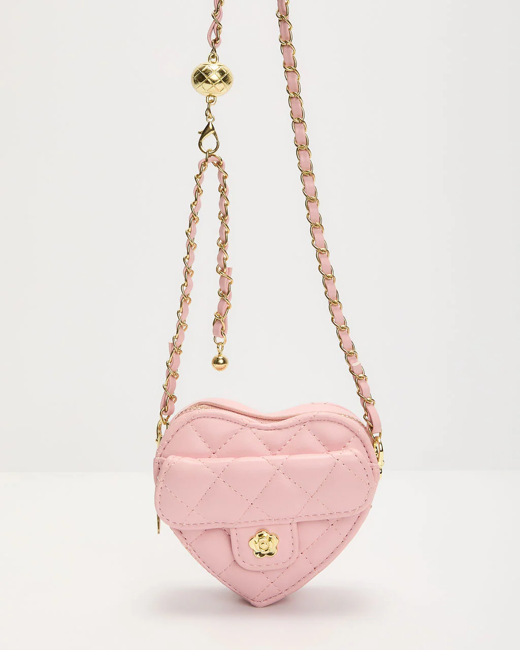 Love You Too Quilted Heart Shaped Crossbody Bag - Image 2