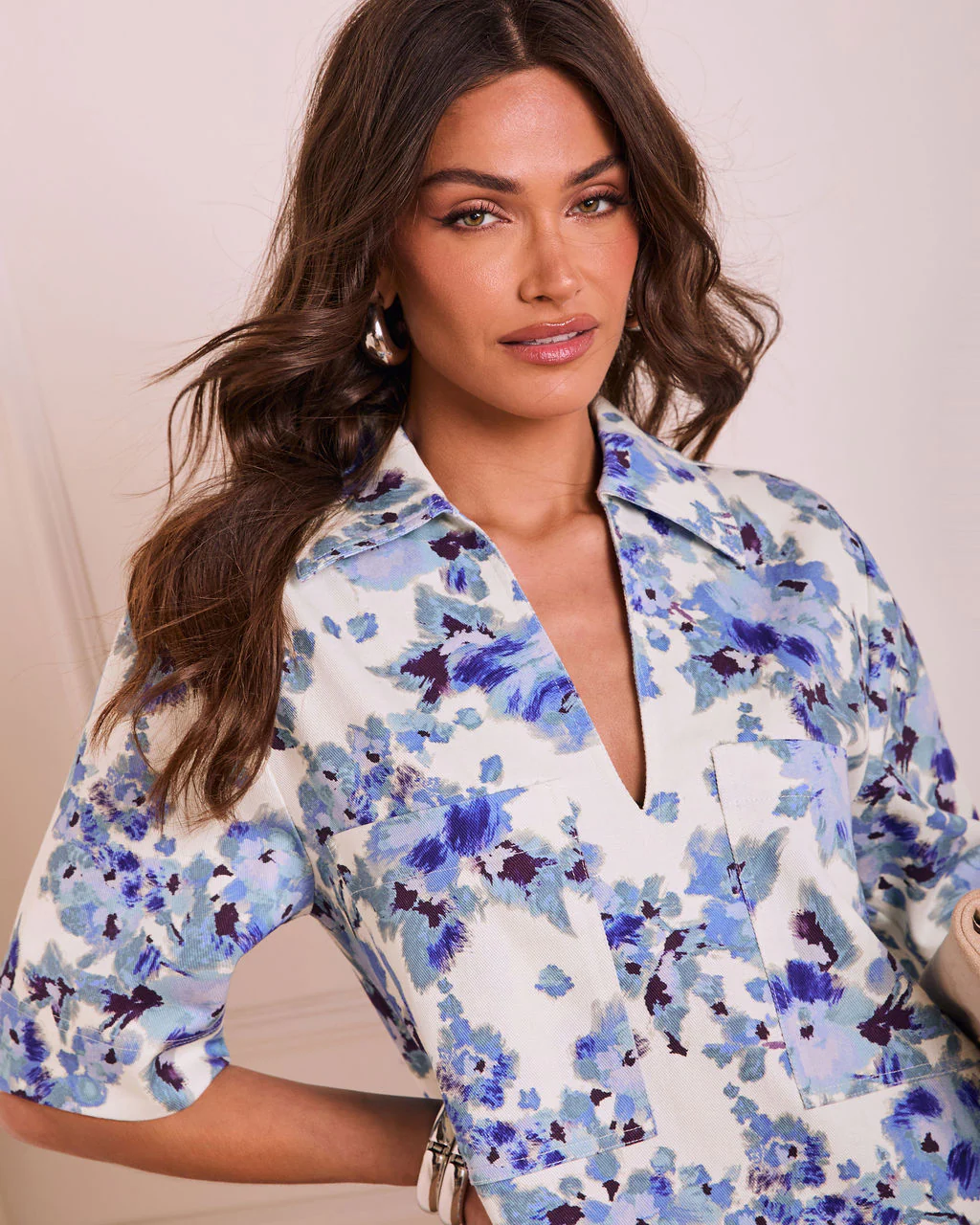 Lovely Bloom Shift Mini Shirt Dress - Image 6