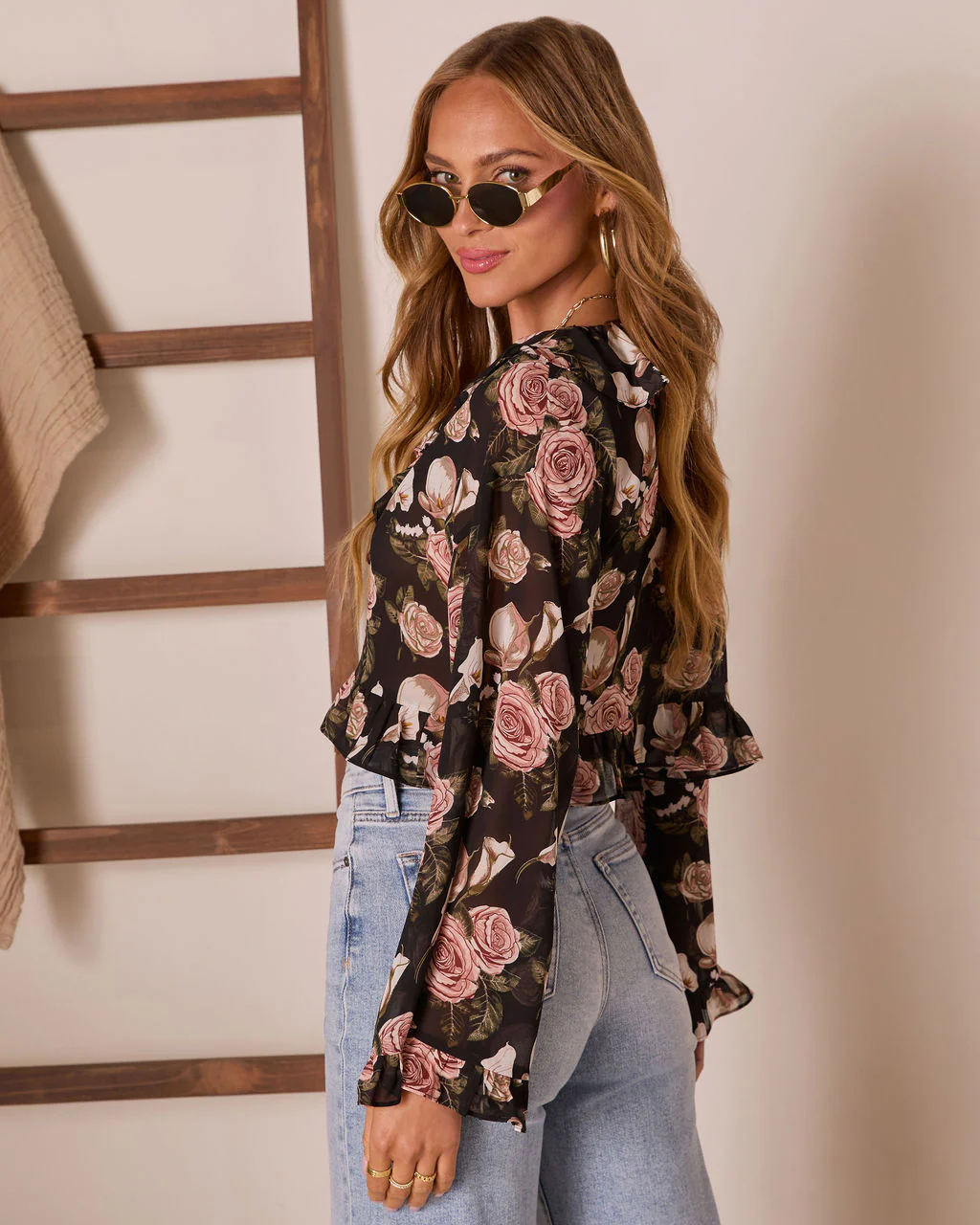 Lovers Bloom Floral Ruffle Blouse - Image 16